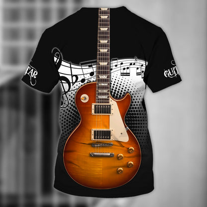 Custom Name 3D Guitar Sublimation Shirts, Guitarist 3D T Shirt, Best Gift For Guitar Lover TO0614