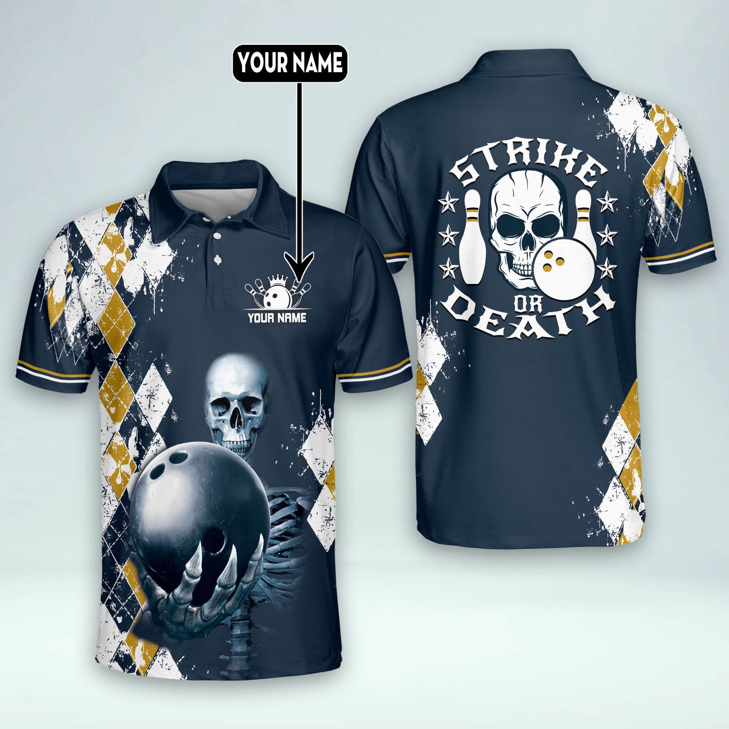 Strike Or Death Skull Bowling Shirts BM0138