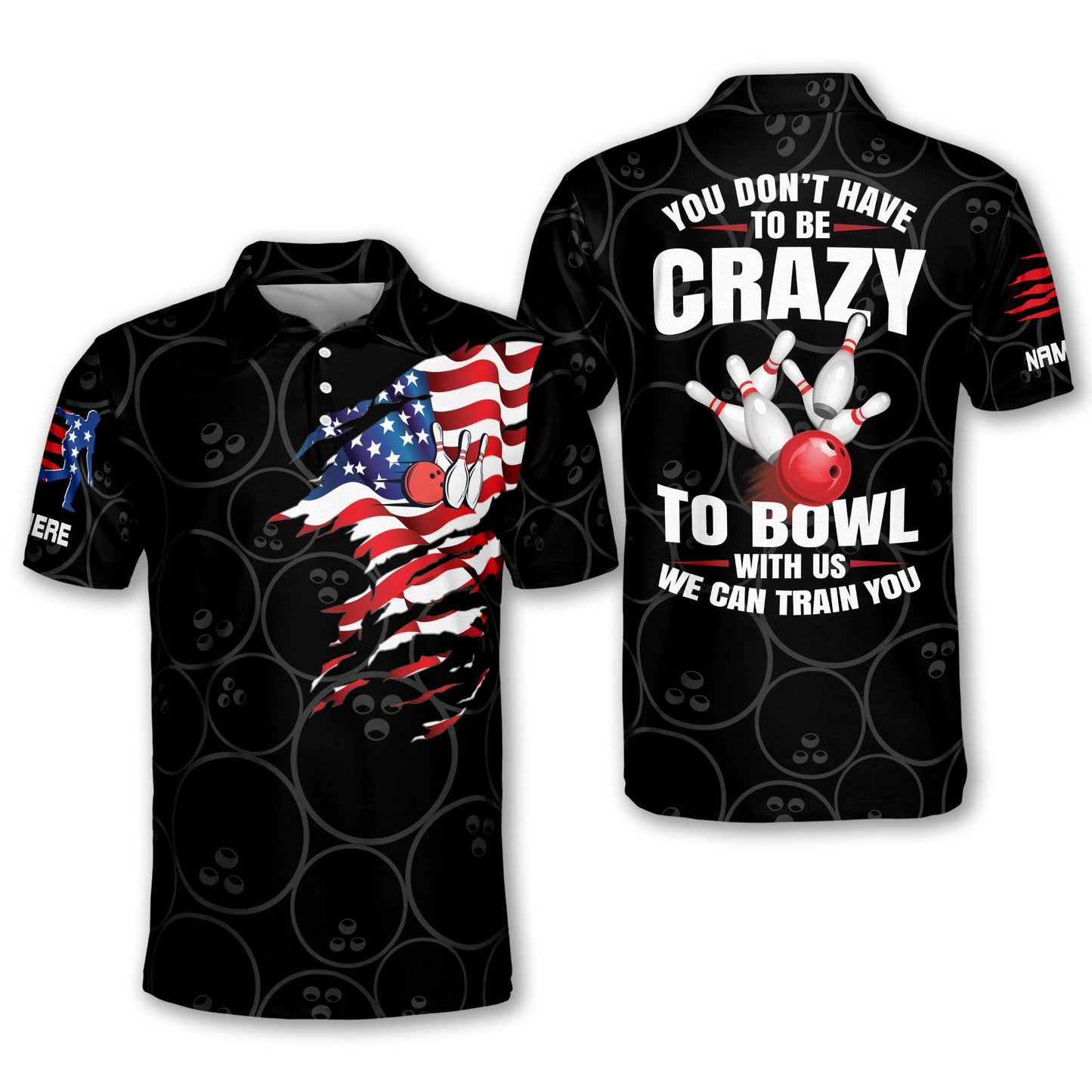 We Can Train You Crazy Bowling Shirts BM0144