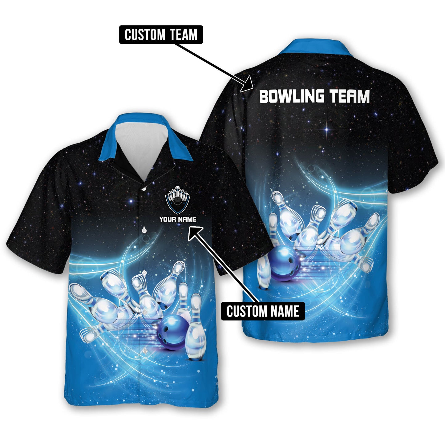 USA Bowling Button-Down Hawaiian Shirt HB0083