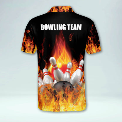 Custom Crazy Fire Bowling Team Shirt BM0043