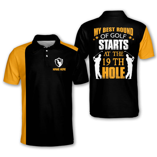 My Best Round of Golf Starts at The 19th Hole Golf Polo Shirt GM0271