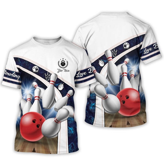 Custom Bowling Shirts For Men with Name - Personalized 3D Funny Bowling Shirts Unisex - USA Bowling Shirts for Men Women BT0006