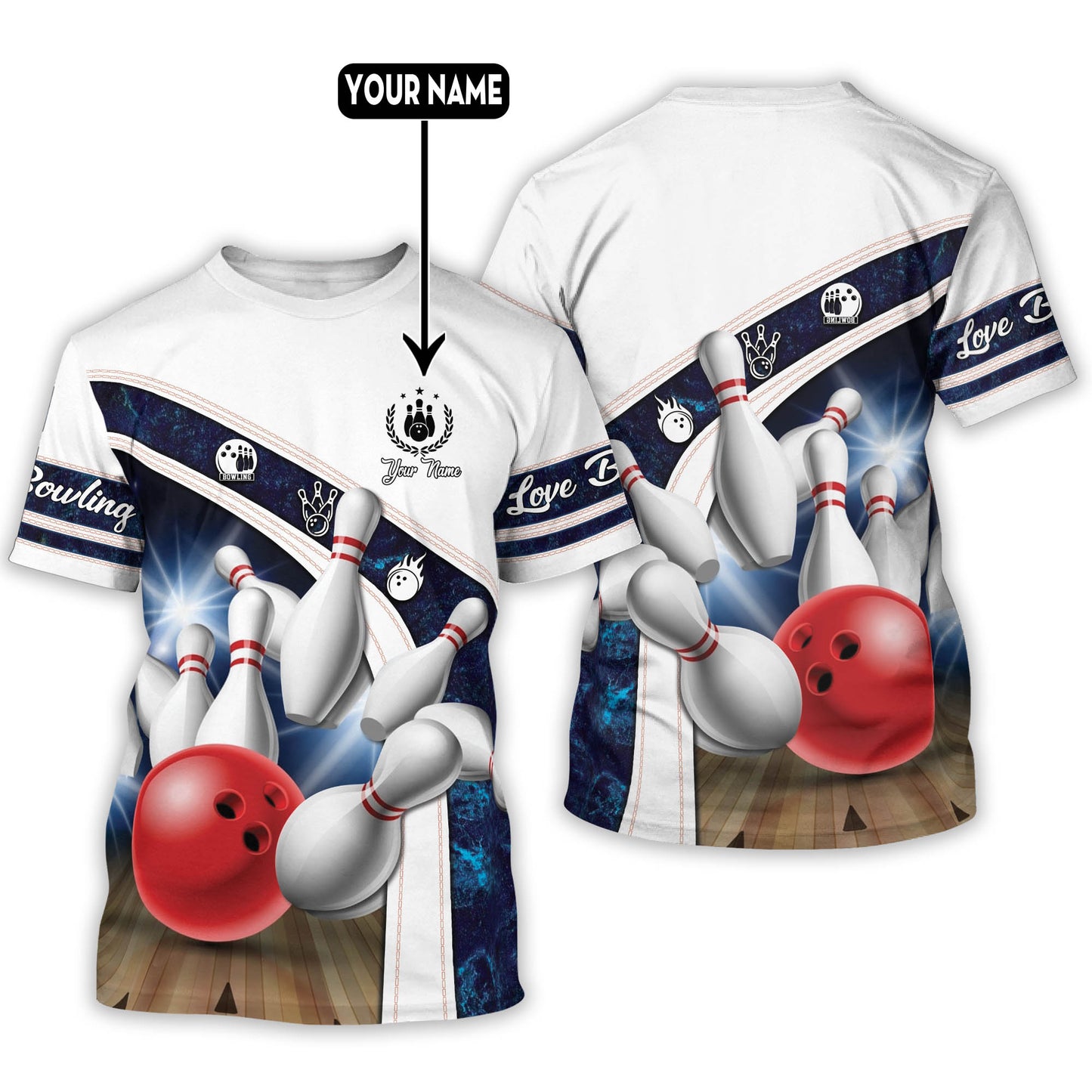 Custom 3D Funny Bowling TShirts Unisex BT0006
