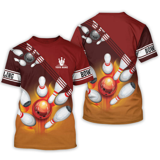 Custom Bowling Shirts for Men Women - 3D Funny Bowling Shirts Unisex with Name - Bowling Team Shirts for Men and Women BT0003