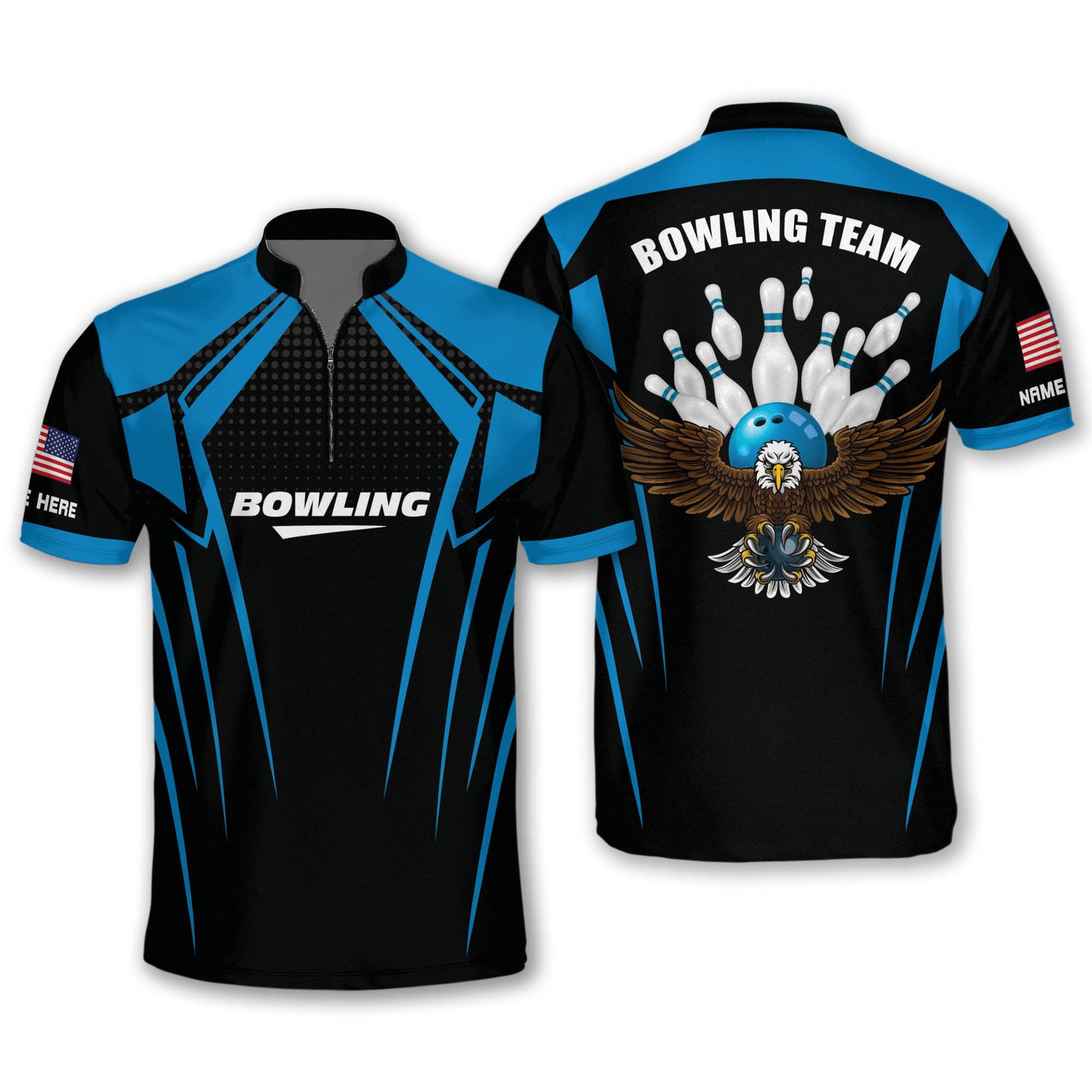 Custom Bowling Shirts For Men - Bowling Jersey Custom For Men - Personalized 3D Bowling Team Shirts for Men - USA Bowling League Jersey Team Shirts BM0248