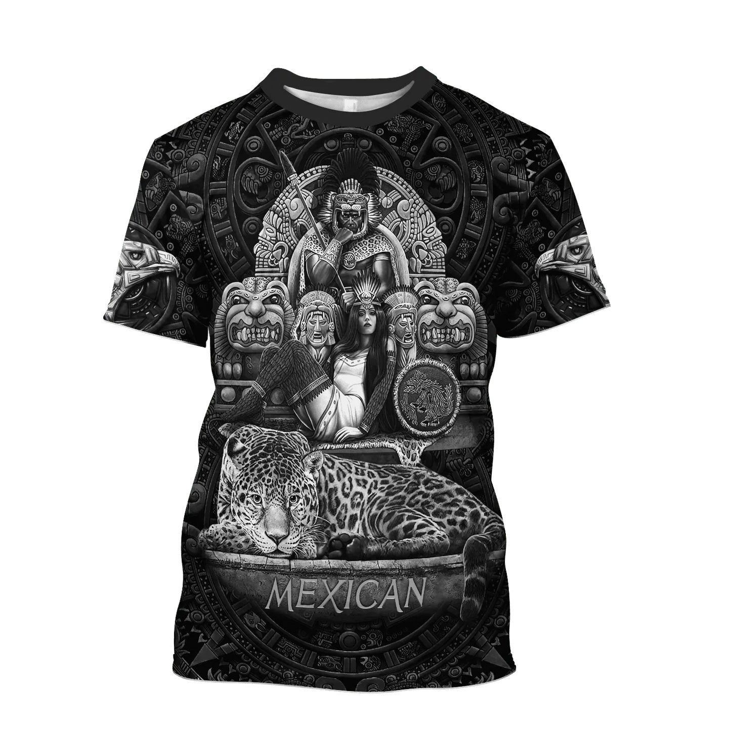 Mexican Nobility Ancient Aztec Tecuani Cheetah Eagle Woman Tattoo Unisex Shirt TO1578