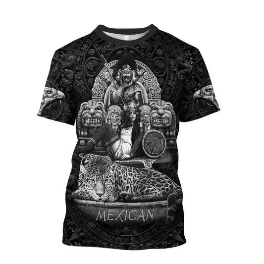 Mexican Nobility Ancient Aztec Tecuani Cheetah Eagle Woman Tattoo Unisex Shirt TO1578