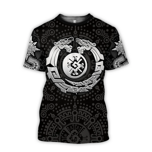 Aztec Mayan Snake Calendar Sun T Shirt TO1576