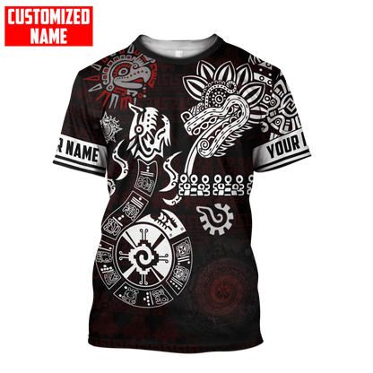 Personalized Aztec Mayan T Shirt Men Women Aztec Mexican Quetzalcoatl Tattoo Shirts TO1573