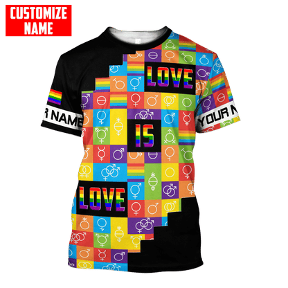 Lasfour Personalized LGBT Gender Symbols Love is love 3D Printed Unisex Shirts LO0953