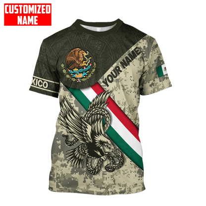 Personalized Mexico Eagle Camoflauge Flag Pattern Shirt Mexican Shirt Men Women TO1585