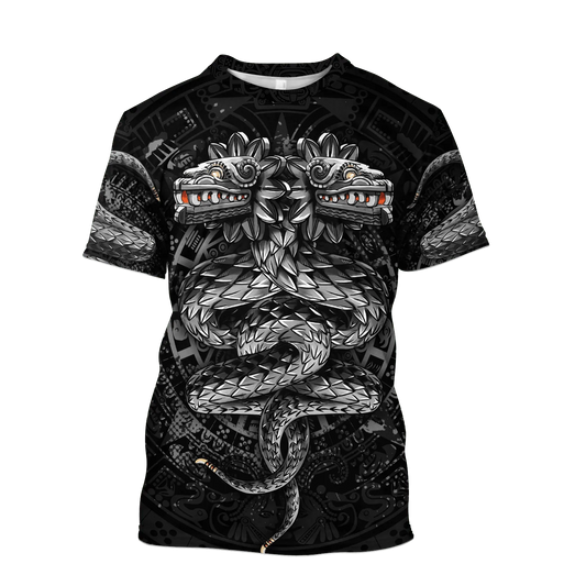 Aztec Shirt Men Women Mexican Snake God Quetzalcoatl T Shirt Lasfour TO1566