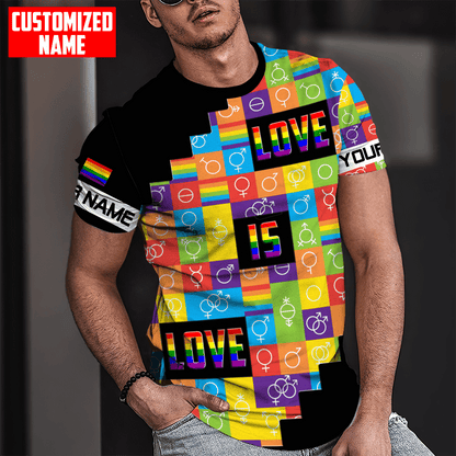 Lasfour Personalized LGBT Gender Symbols Love is love 3D Printed Unisex Shirts LO0953
