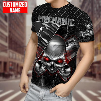 Personalized Mechanic Tool Shirt Skull Smock Mechanical Shirts Cute Mechanic Tshirt TO1737