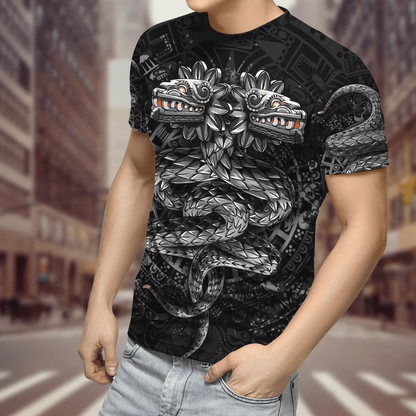 Aztec Shirt Men Women Mexican Snake God Quetzalcoatl T Shirt Lasfour TO1566