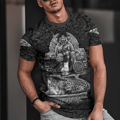 Mexican Nobility Ancient Aztec Tecuani Cheetah Eagle Woman Tattoo Unisex Shirt TO1578