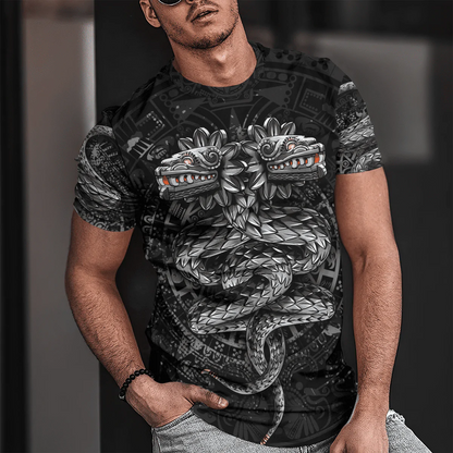 Aztec Shirt Men Women Mexican Snake God Quetzalcoatl T Shirt Lasfour TO1566