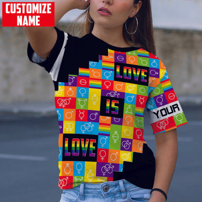 Lasfour Personalized LGBT Gender Symbols Love is love 3D Printed Unisex Shirts LO0953