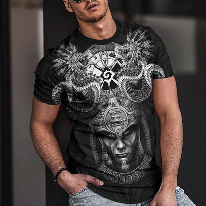 Aztec Warrior T Shirt Quetzalcoatl Hunab Ku Unisex Shirts TO1575