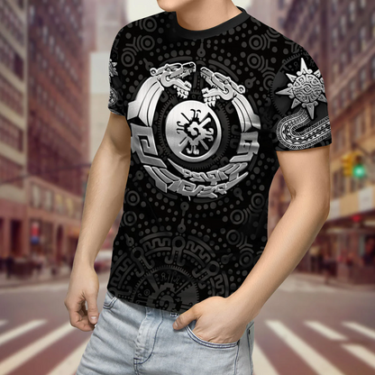 Aztec Mayan Snake Calendar Sun T Shirt TO1576