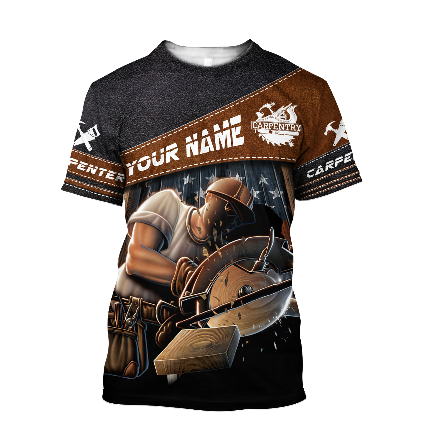 Personalized 3D All Over Print Carpenter Unisex Shirts Men Women Leather Pattern Gift For Carpenter TO1621