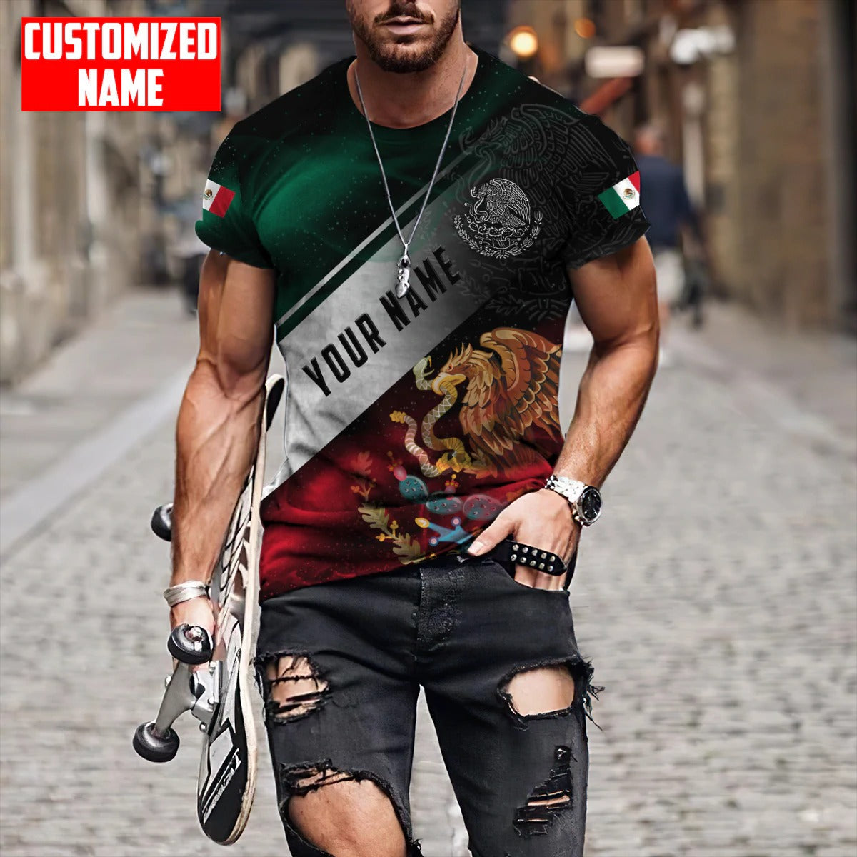 Personalized 3D All Over Printed Mexico Tshirt, Mexico Shirt, Mexico Smoke 3D T Shirt, Mexican Shirts TO0016
