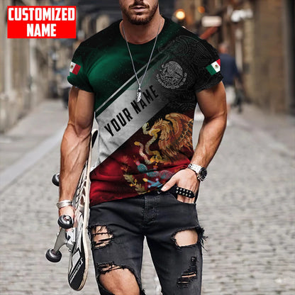 Personalized 3D All Over Printed Mexico Tshirt, Mexico Shirt, Mexico Smoke 3D T Shirt, Mexican Shirts TO0016