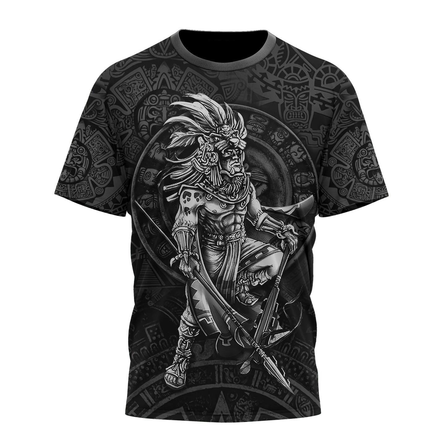3D Black Aztec Warrior Mexican T Shirt Men Women TO1583