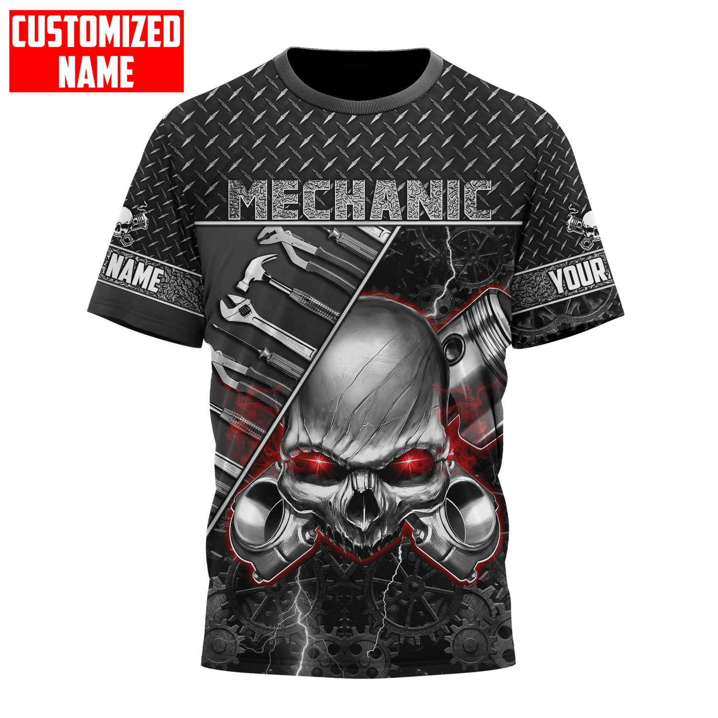 Personalized Mechanic Tool Shirt Skull Smock Mechanical Shirts Cute Mechanic Tshirt TO1737