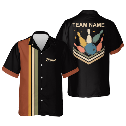Custom Retro Bowling Hawaiian Shirt Men Women, Custom Team Retro Bowling Shirts BZ0374
