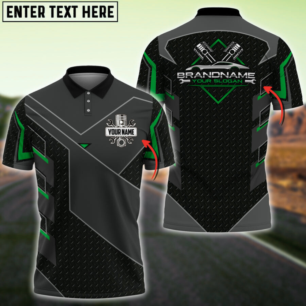 Lasfour Mechanic Custom Name, Brand Name Printed 3D Polo Shirt, Gift for Mechanic Men TO3496