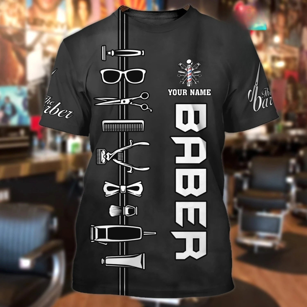 Customized 3D Sublimation Barber Shirts, Barber Gift For Her, Unisex 3D Barber Shirt, Cool Barber Gifts TO0655