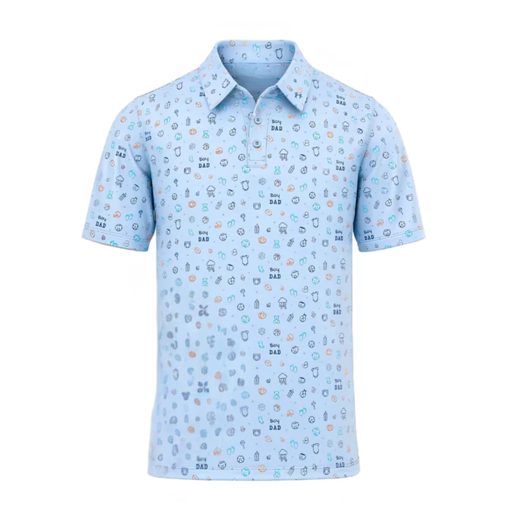 Men's Boy Dad Blue Golf Polo Shirts, Father's Day Golf Shirts GE0408