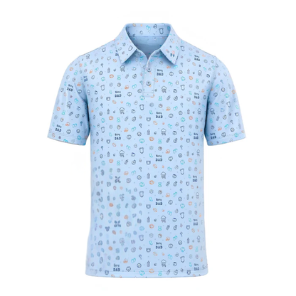 Men's Boy Dad Blue Golf Polo Shirts, Father's Day Golf Shirts GE0408