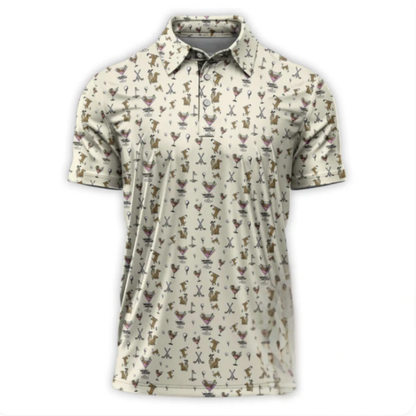 Weenies And Martinis Golf Polo Shirt For Men, Dachshund Cocktail Golf Shirts GZ0203