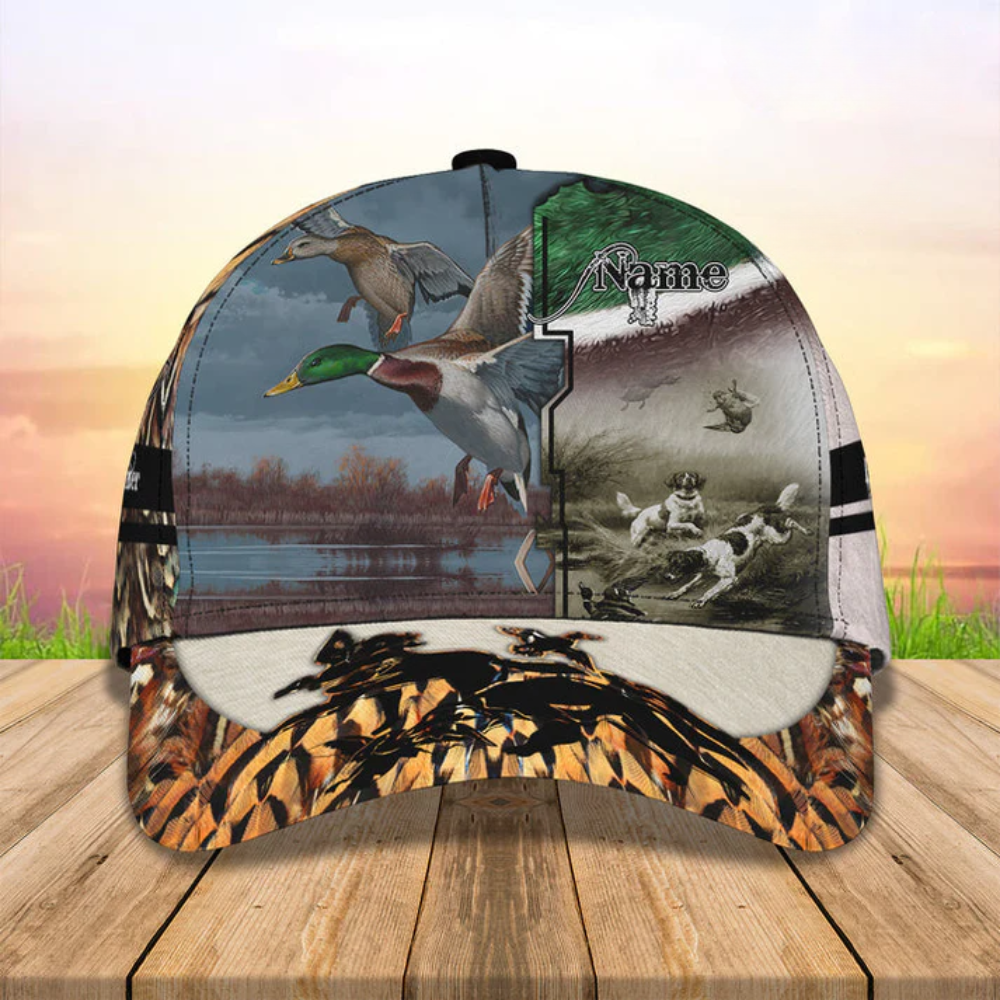 Lasfour 3D All Over Print Baseball Cap Custom Name Duck Hunting Hat Unisex Stylish CA0495