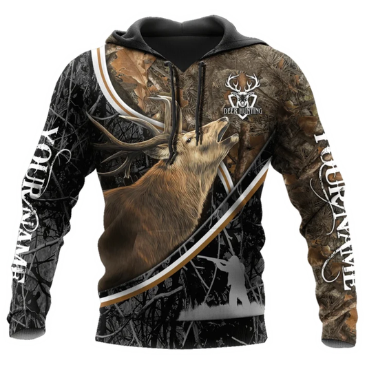 Personalized Name Hunter Hoodie For Him, Deer Print On Hoodie 3D, Deer Hunter Outfit, Gift For Hunting Lover Hunting Club SO0509