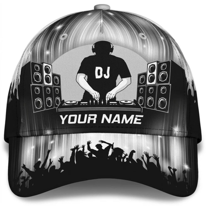 Custom Name DJ Baseball Cap 3D Printed, Personalized DJ Player Cap Hat CP0556