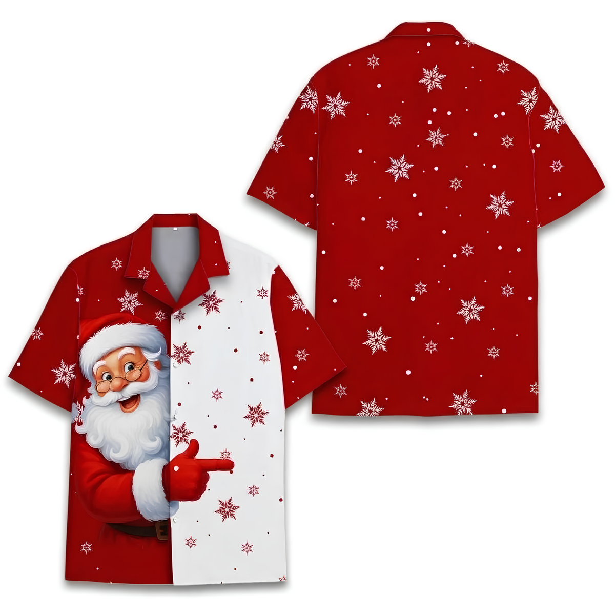 Santa Claus Funny Hawaiian Shirt Red White, Funny Christmas Hawaiian Shirt HE0890