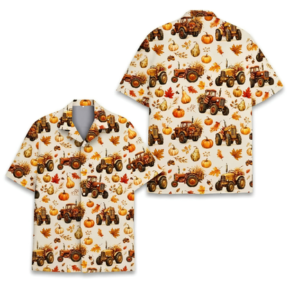 Tractor Pumpkin Hawaiian Shirt For Men Women, Tractor Thanksgiving Hawaiian Shirt HE0894