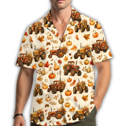 Tractor Pumpkin Hawaiian Shirt For Men Women, Tractor Thanksgiving Hawaiian Shirt HE0894
