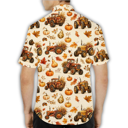 Tractor Pumpkin Hawaiian Shirt For Men Women, Tractor Thanksgiving Hawaiian Shirt HE0894