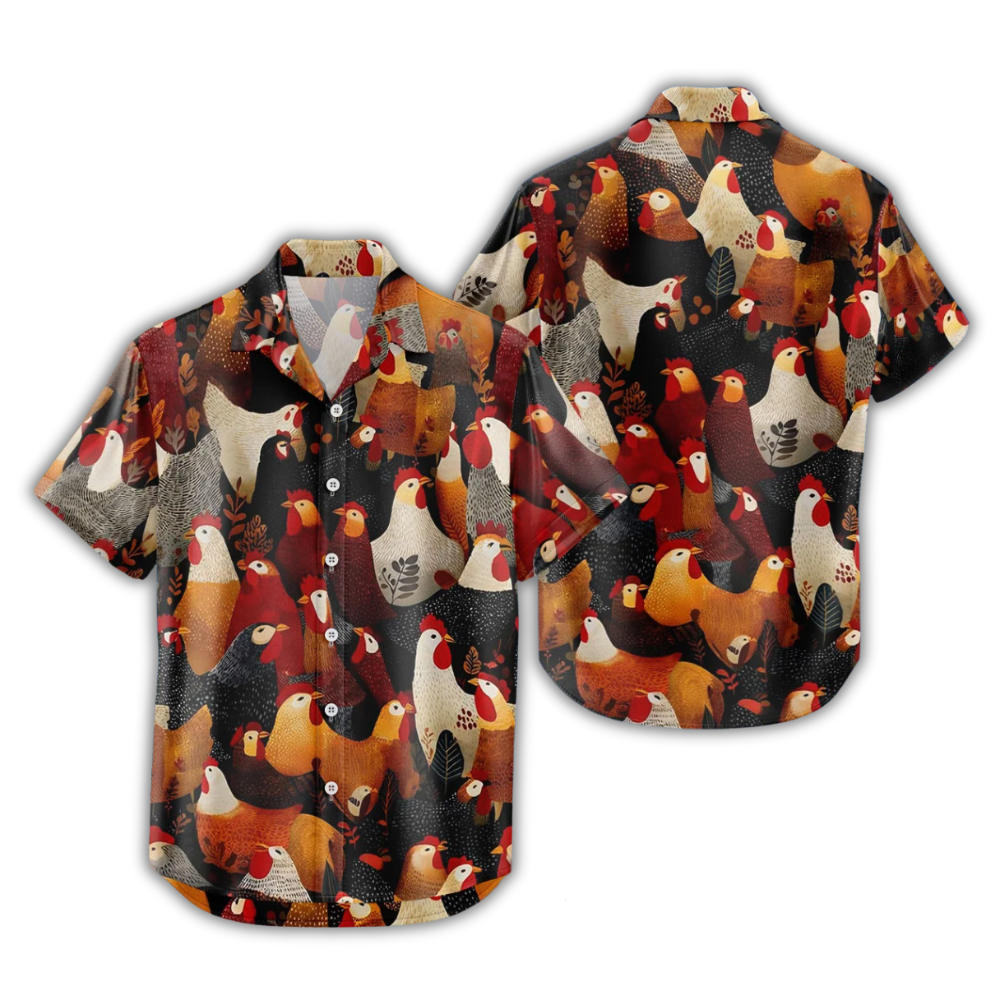Rooster Chicken Hawaiian Shirt, Rooster Hawaiian Shirt HE0899