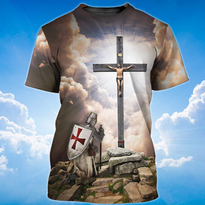 Knight Templar Kneel Before Jesus T Shirt Templar Lover Shirts Men Women TO1393