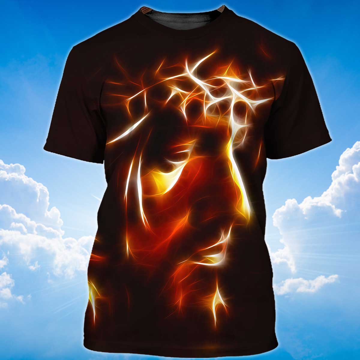 3D All Over Print Jesus Lightning T Shirt Lasfour TO1424