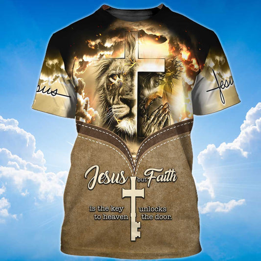 Jesus Is The Key To Heaven T Shirt Jesus And Lion Shirt For Men Women TO1429