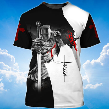 A Child Of God A Man Of Faith Knight Templar Jesus T-Shirt TO1504