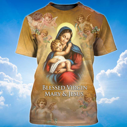 Blessed Virgin Mary And Jesus T Shirt Christmas Virgin Shirt TO1422