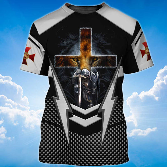 Knight Templar Lion A Warrior Of Christ T Shirt TO1487